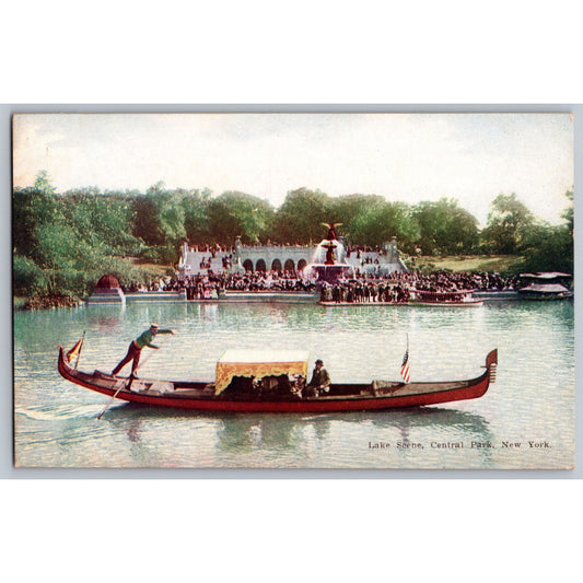 New York City NY Lake Scene Central Park Early 1900s Postcard J Koehler Unused