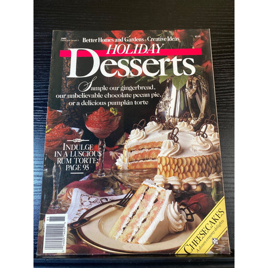 Better Homes And Gardens Holiday Desserts 1988 Magazine Cakes Pies Festive Treat
