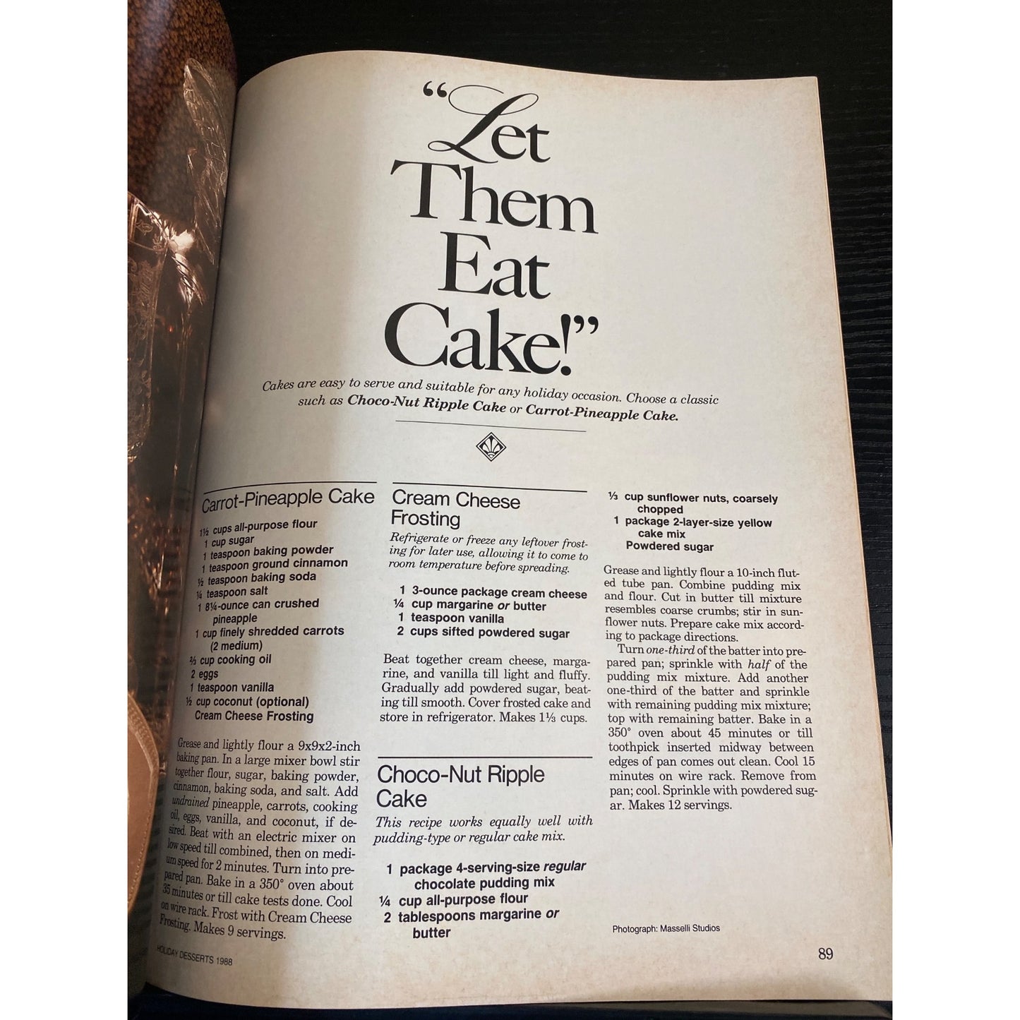Better Homes And Gardens Holiday Desserts 1988 Magazine Cakes Pies Festive Treat