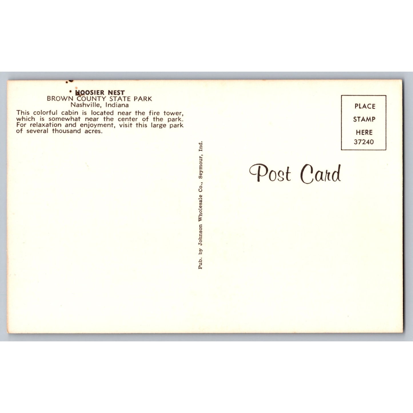 Nashville IN Indiana Hoosier Nest Brown County State Park Postcard Chrome