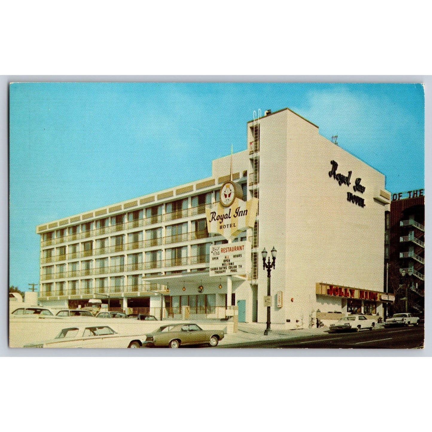 Portland OR Oregon Royal Inn Hotel Old Cars Chrome Postcard Unused
