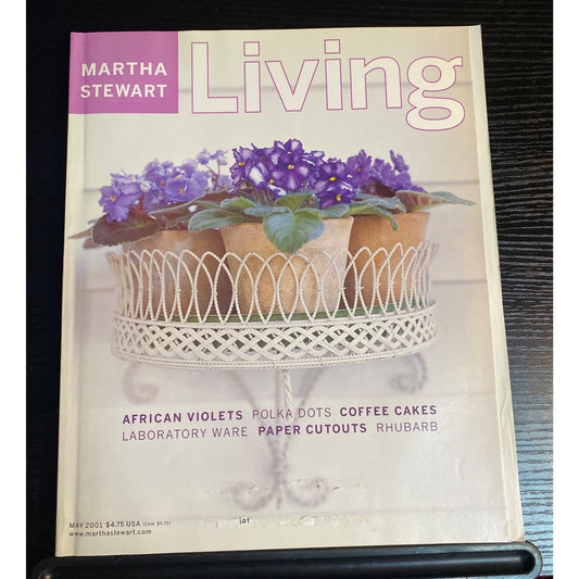 Martha Stewart Living Magazine May 2001 African Violets Coffee Cakes Polka Dots