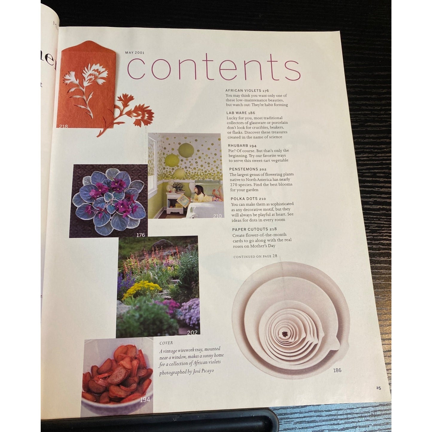 Martha Stewart Living Magazine May 2001 African Violets Coffee Cakes Polka Dots