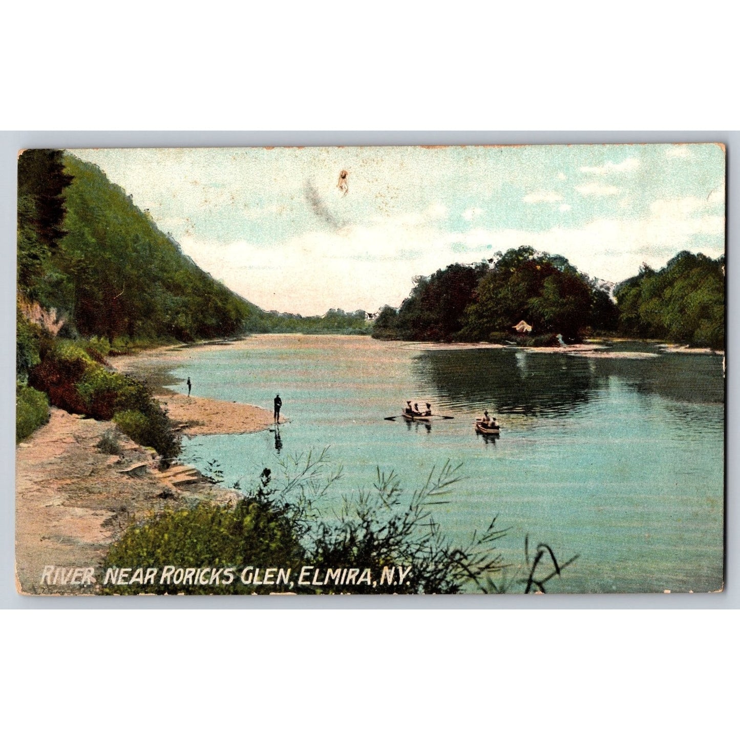 Elmira NY New York River Near Roricks Glen Scenic Divided Back Postcard Unused