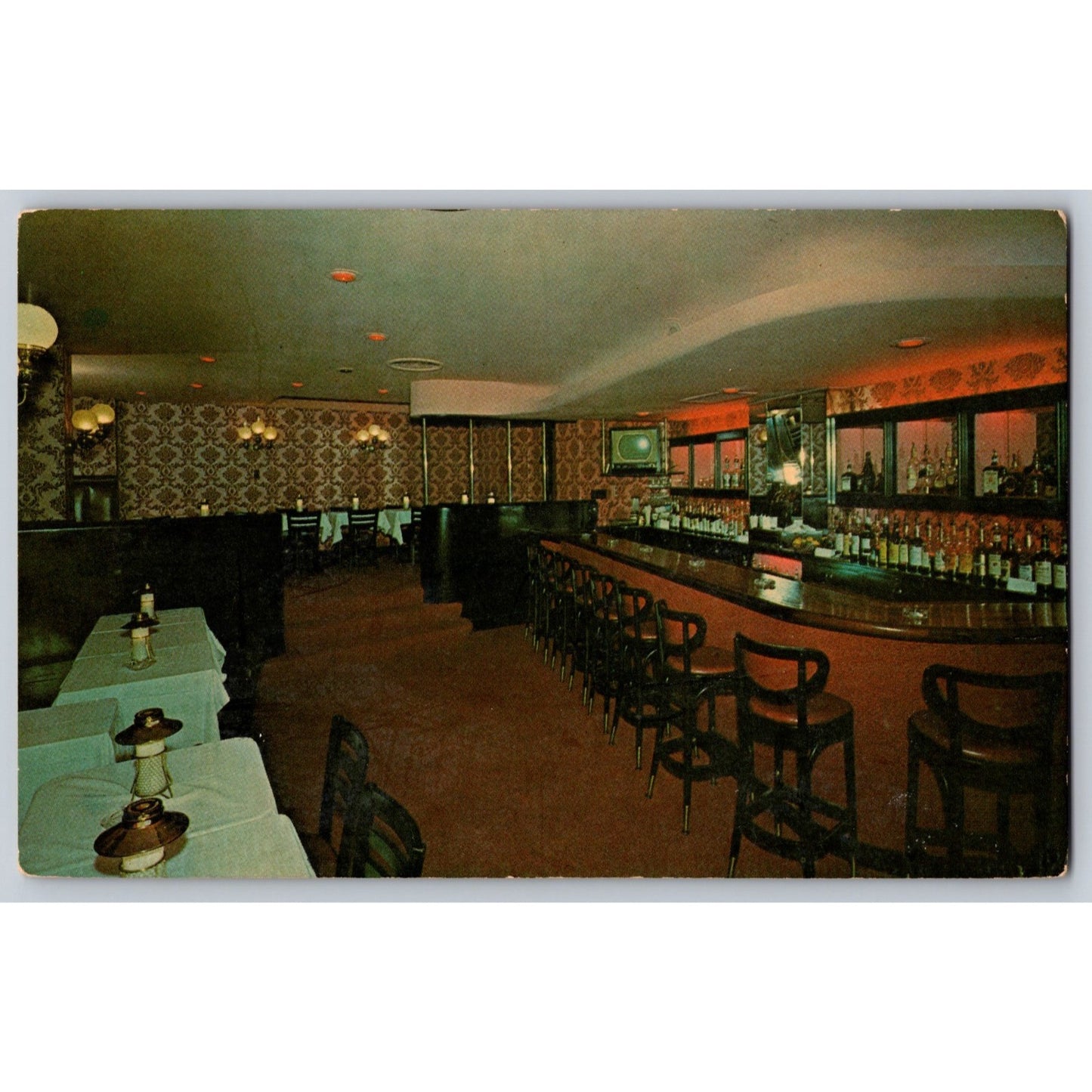 Bridgeton NJ New Jersey Cumberland Hotel Delmonico Lounge Chrome Postcard