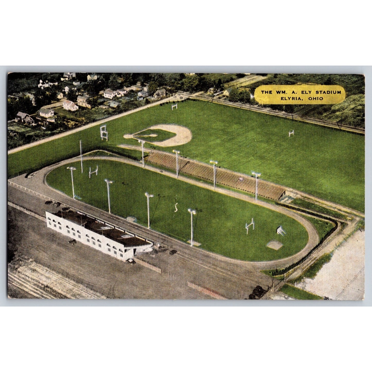 Elyria OH Ohio William A Ely Stadium 1920s Divided Back Postcard Unused