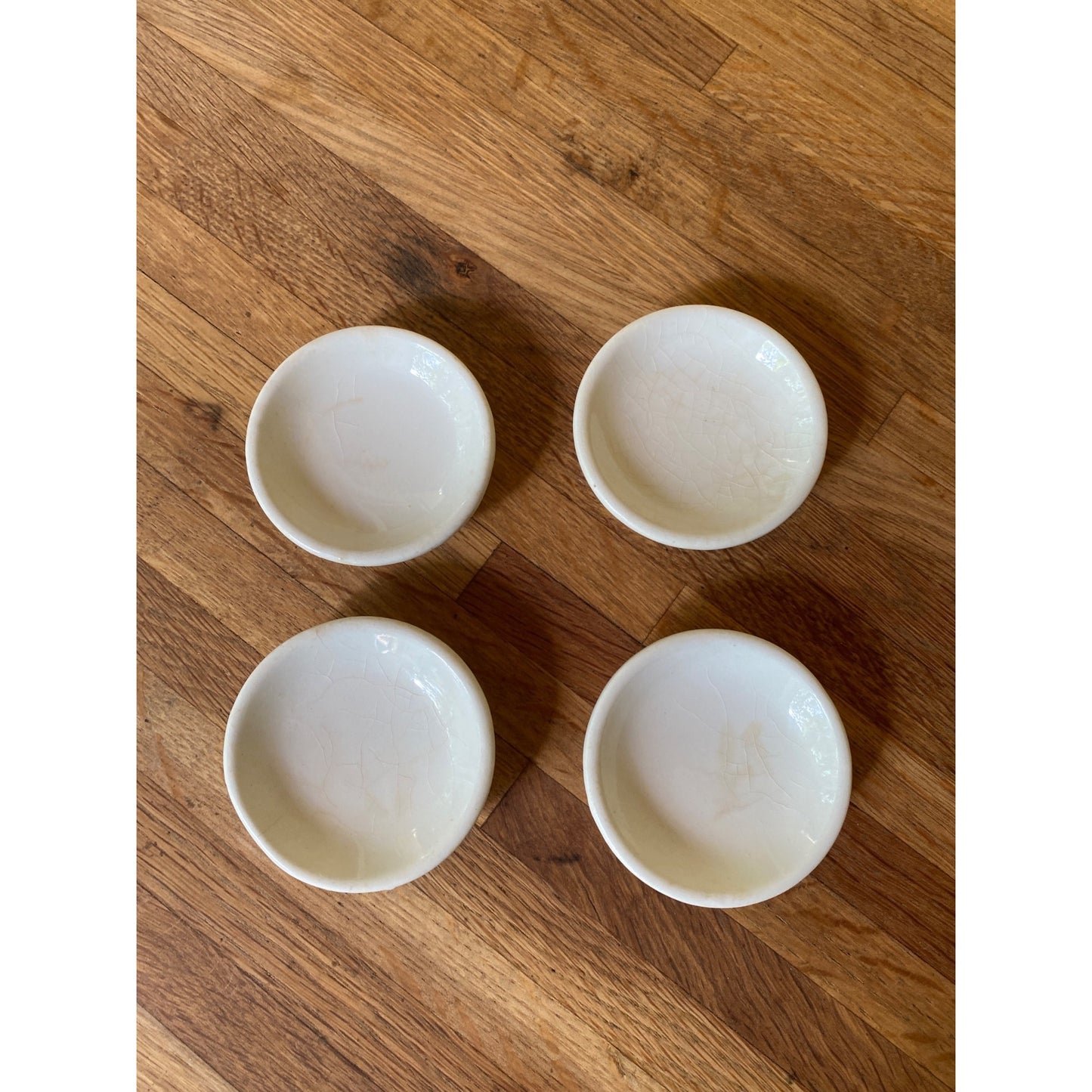 White Ironstone Butter Pats Set of Four