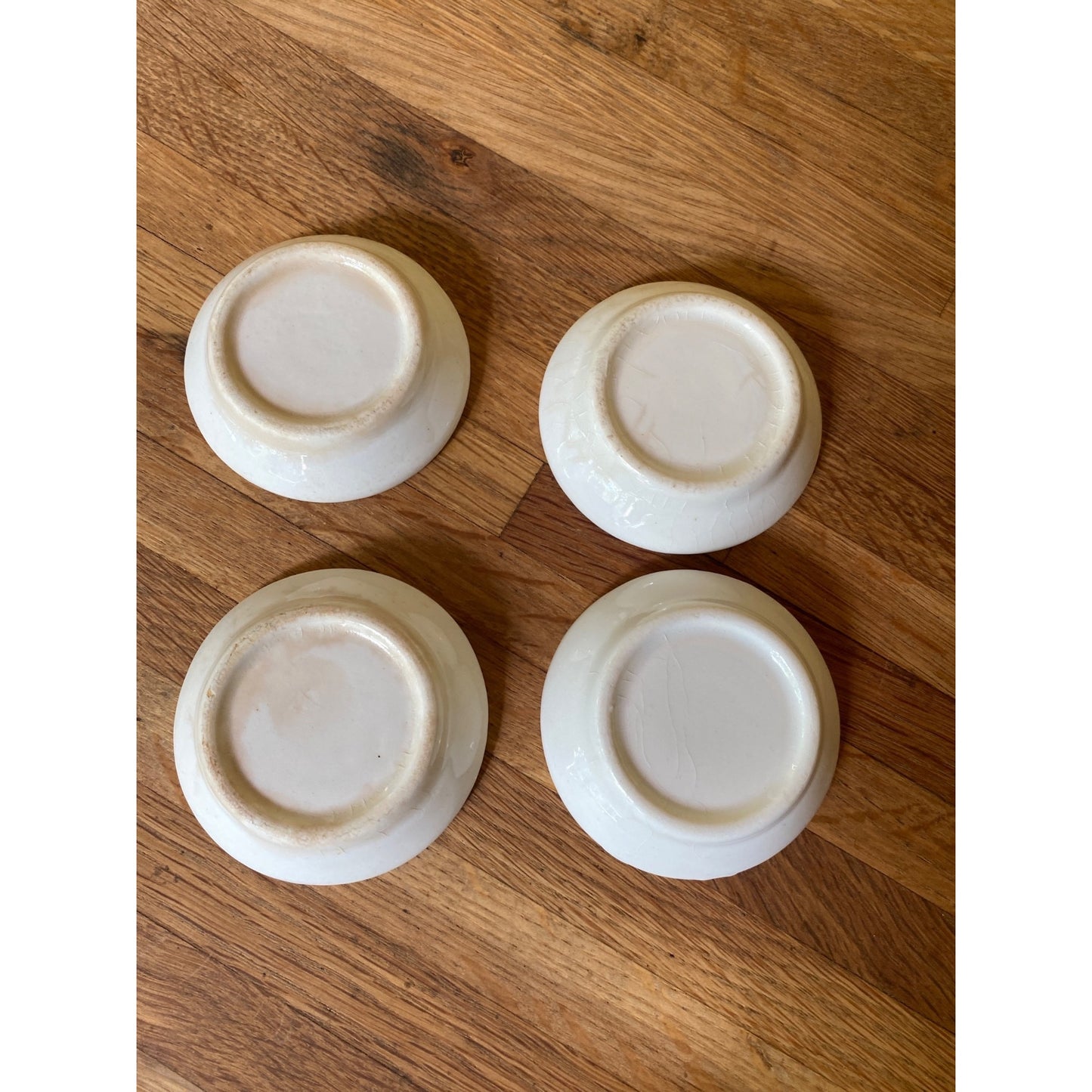 White Ironstone Butter Pats Set of Four