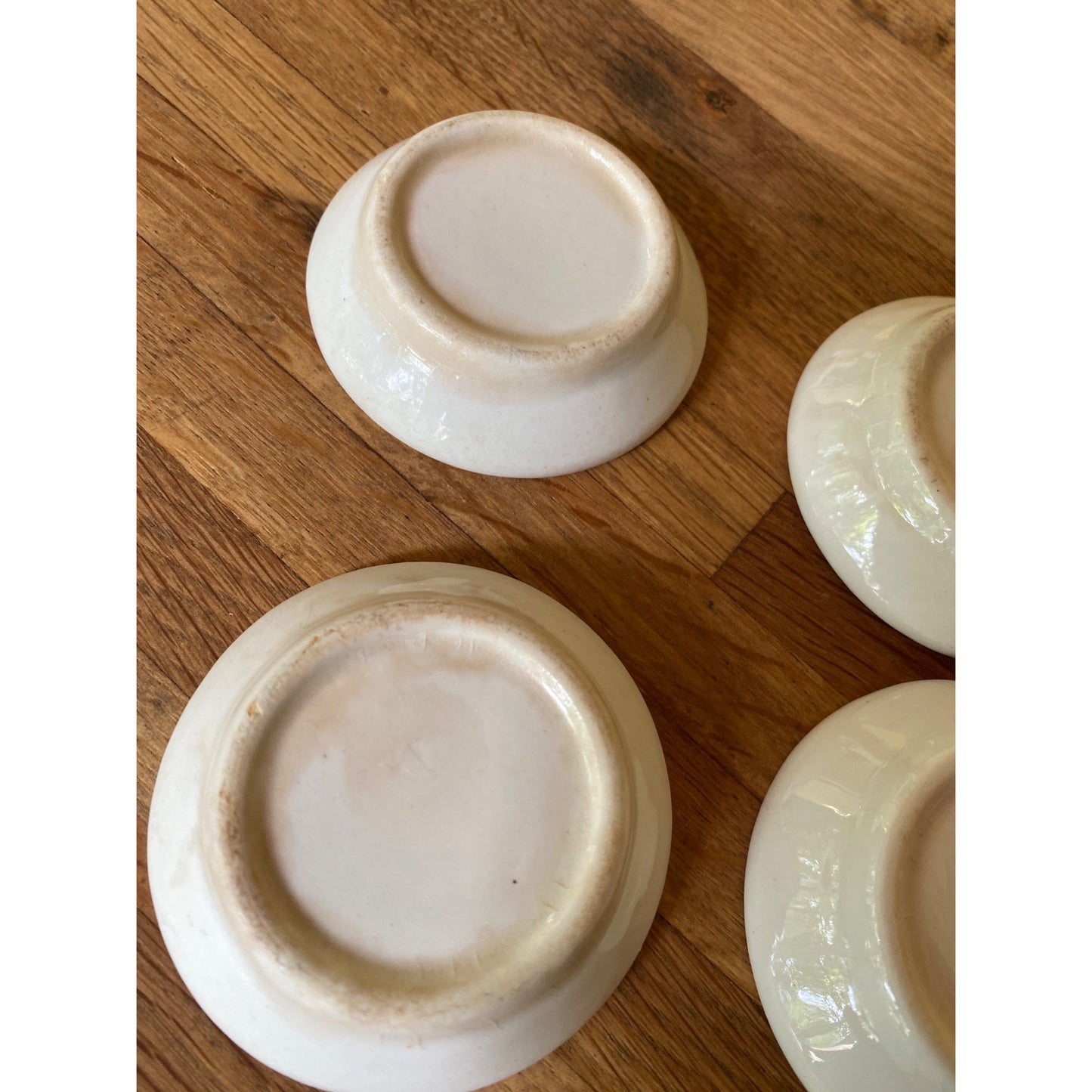 White Ironstone Butter Pats Set of Four