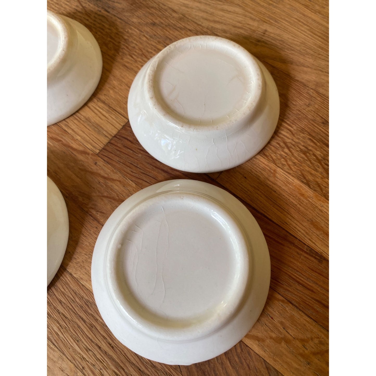 White Ironstone Butter Pats Set of Four