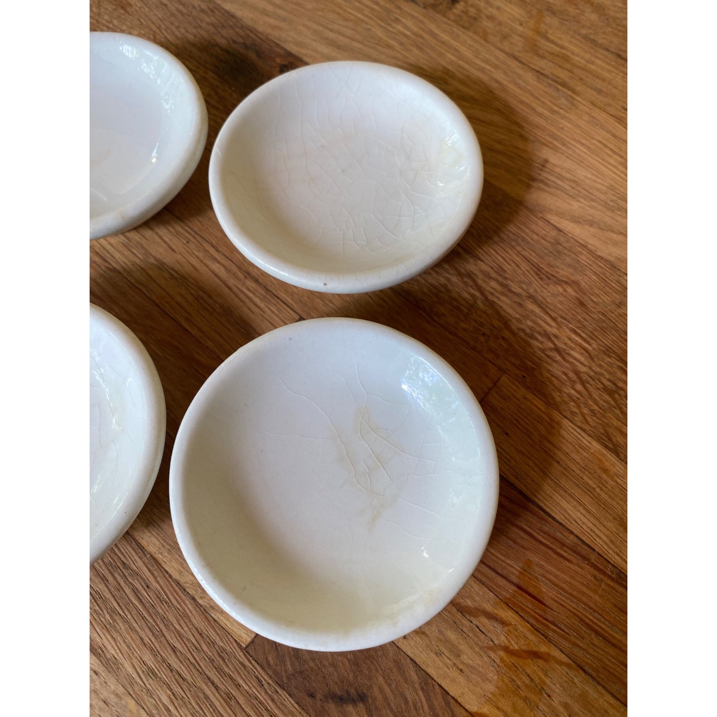 White Ironstone Butter Pats Set of Four