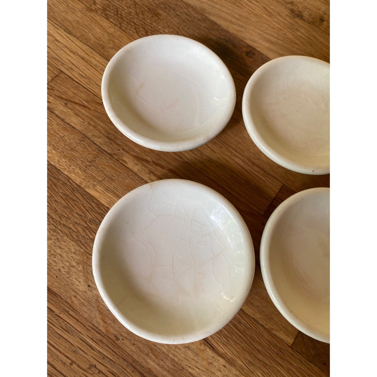 White Ironstone Butter Pats Set of Four