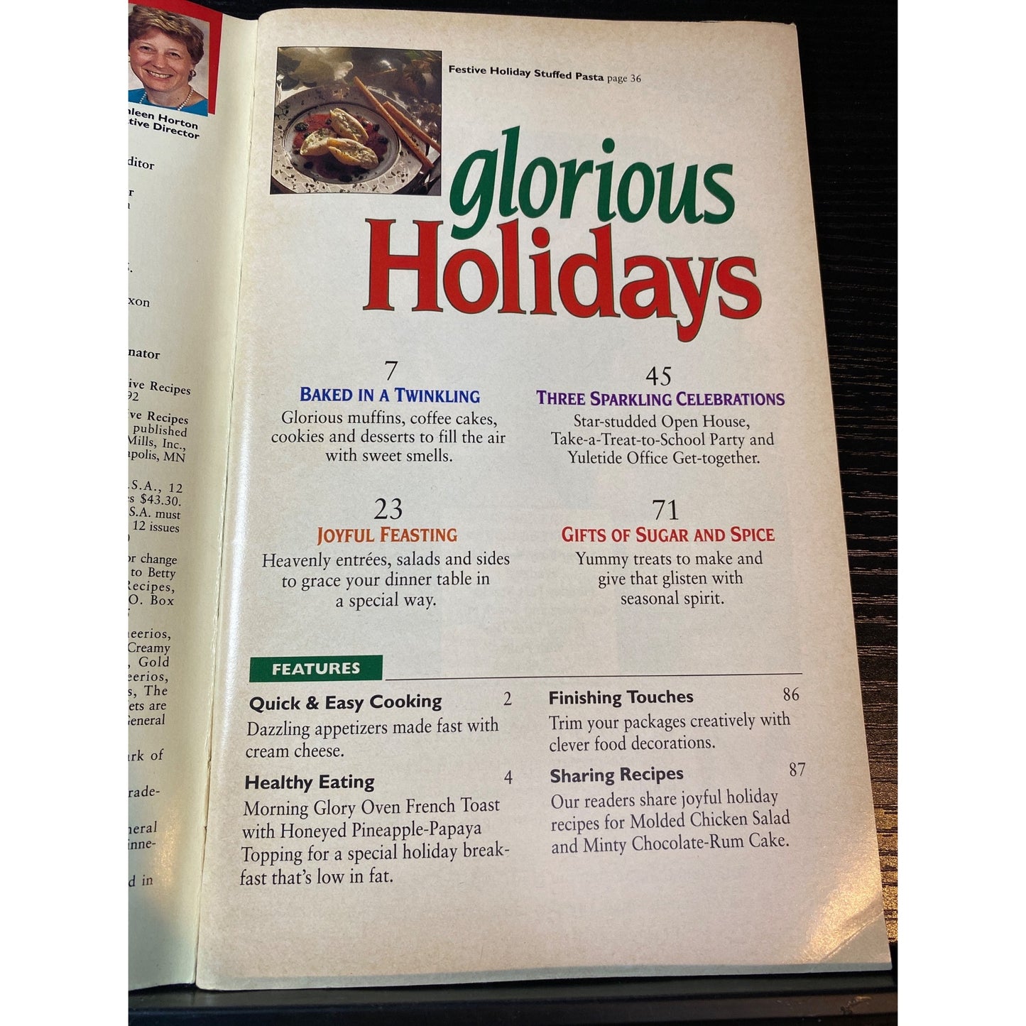 Betty Crocker Glorious Holidays Cookbook Booklet 1987 Festive Celebrations