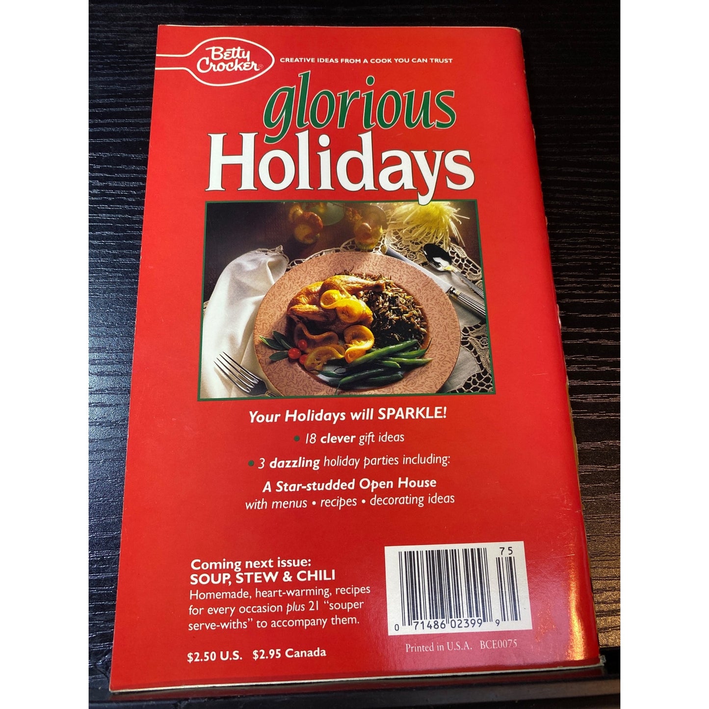 Betty Crocker Glorious Holidays Cookbook Booklet 1987 Festive Celebrations