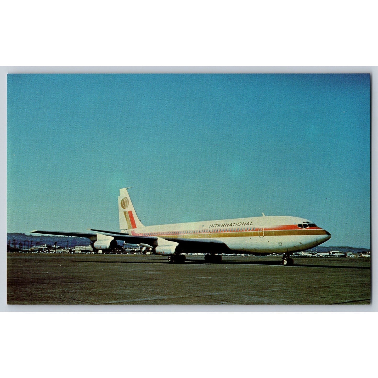 Seattle WA Washington Airplane AeroAmerica Boeing 707-131 Boeing Field Postcard