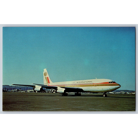 Seattle WA Washington Airplane AeroAmerica Boeing 707-131 Boeing Field Postcard