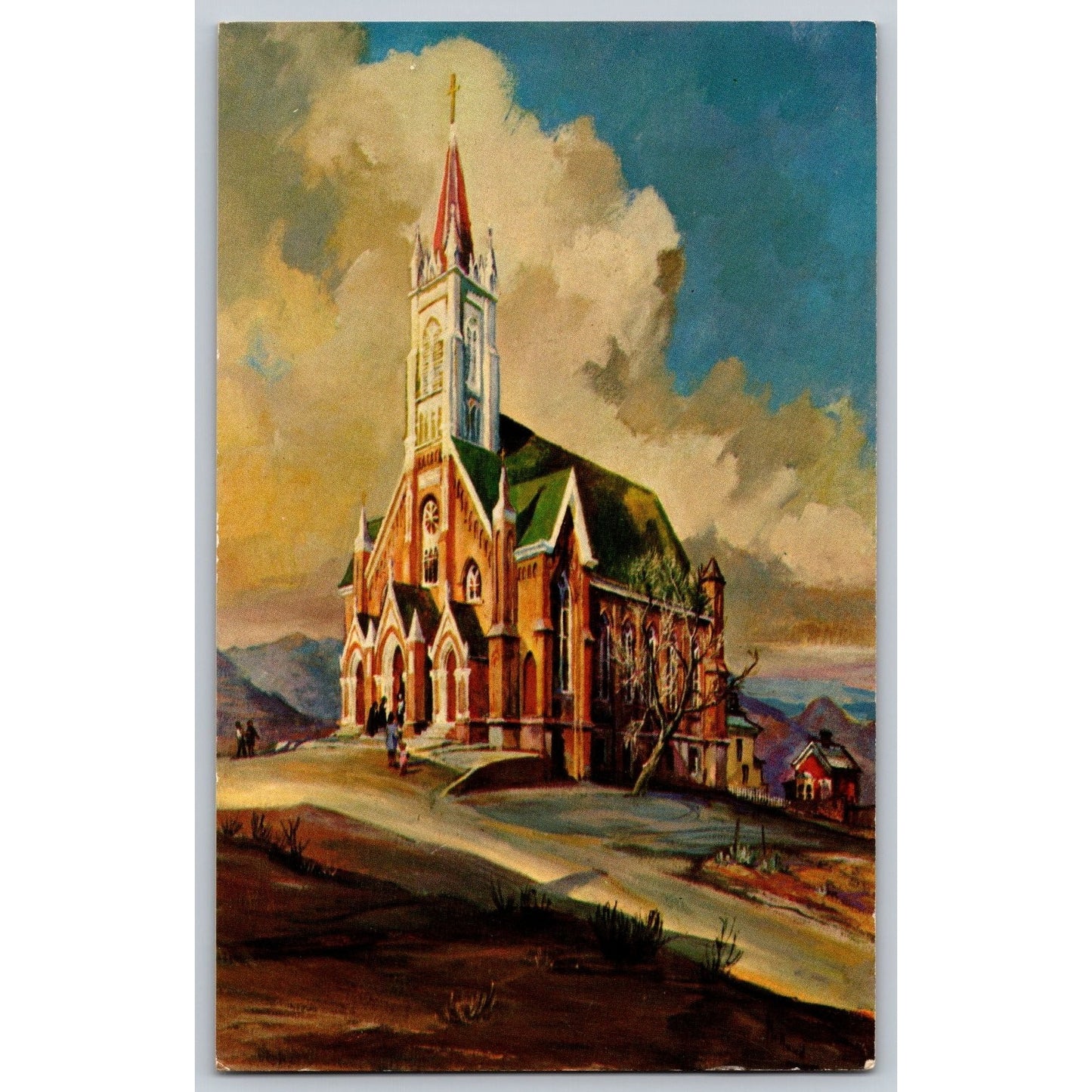 Virginia City NV Nevada St Mary's in the Mountains 1968 Illustrated Postcard