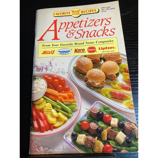 Favorite Brand Recipes Magazine Appetizers & Snacks December 1991 Jello Karo Lipton