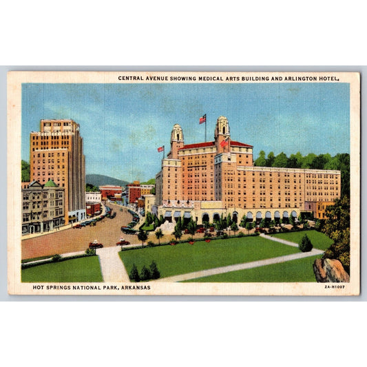 Hot Springs National Park AR Arkansas Central Ave Medical Arts Postcard