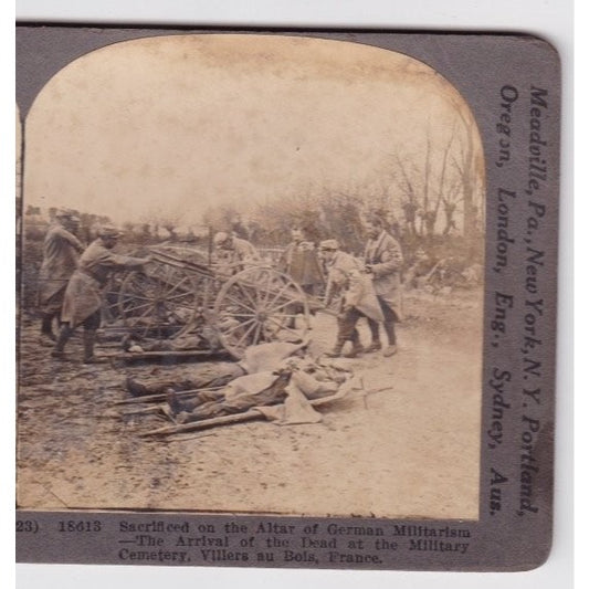 Sacrificed on the Altar of German Militarism Cemetery Stereoview Keystone 1900s