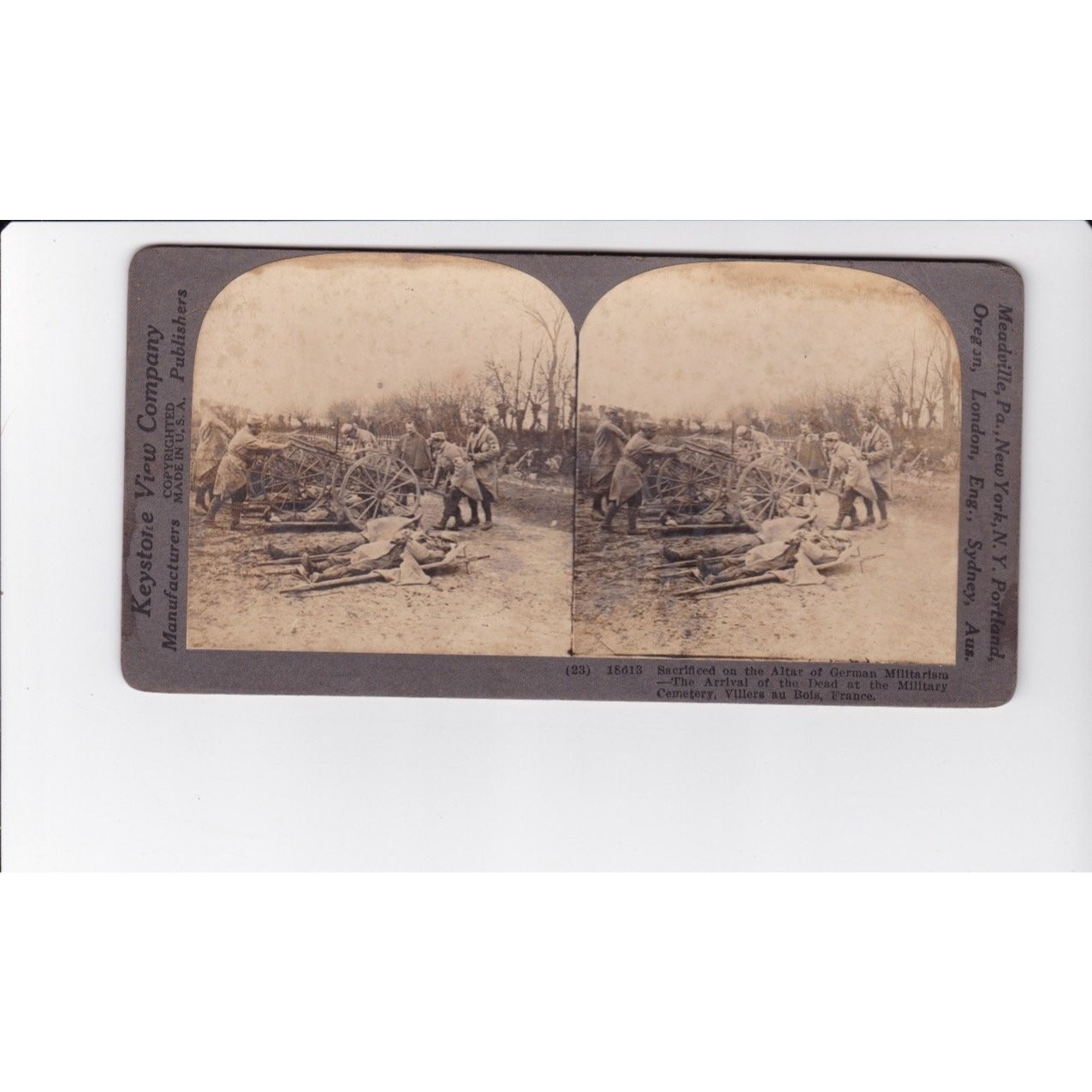 Sacrificed on the Altar of German Militarism Cemetery Stereoview Keystone 1900s