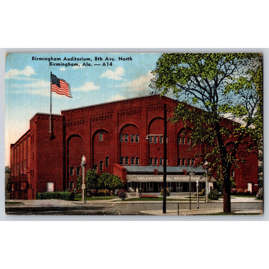 Birmingham AL Alabama Auditorium Divided Back or Linen Postcard 1930s