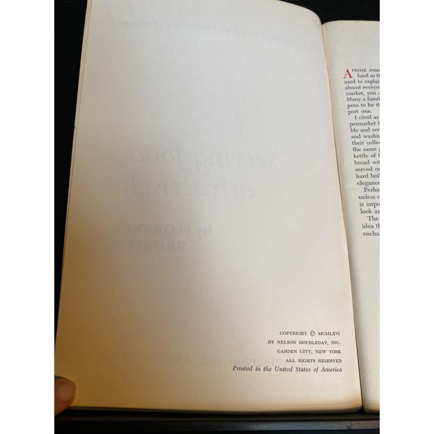 Booklet Serving Food Attractively Florence Brobeck 1966 Amy Vanderbilt Program