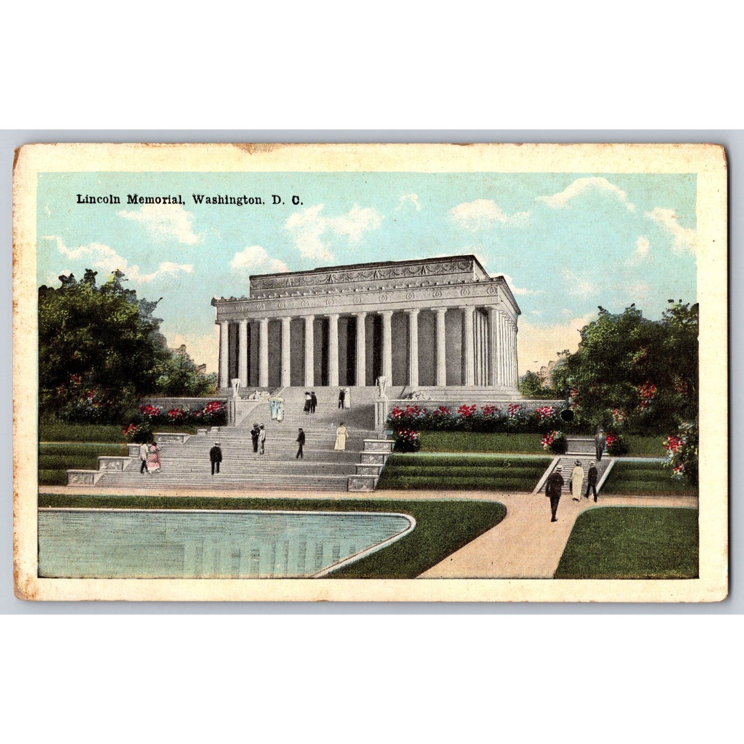 Postcard DC Washington Lincoln Memorial W.H. Garrison Offset White Border