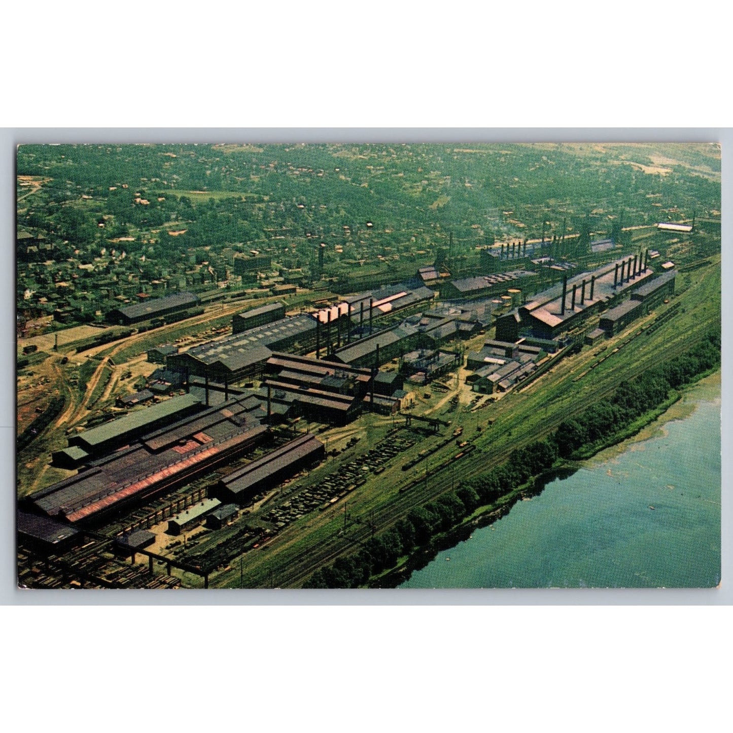 Steelton PA Pennsylvania Bethlehem Steel Plant Aerial View Chrome Postcard