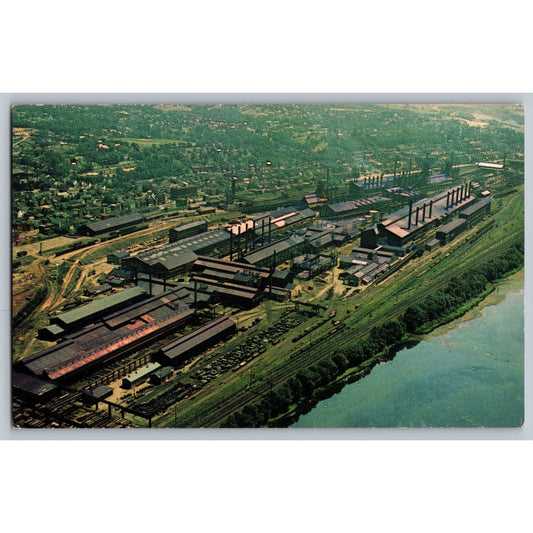 Steelton PA Pennsylvania Bethlehem Steel Plant Aerial View Chrome Postcard
