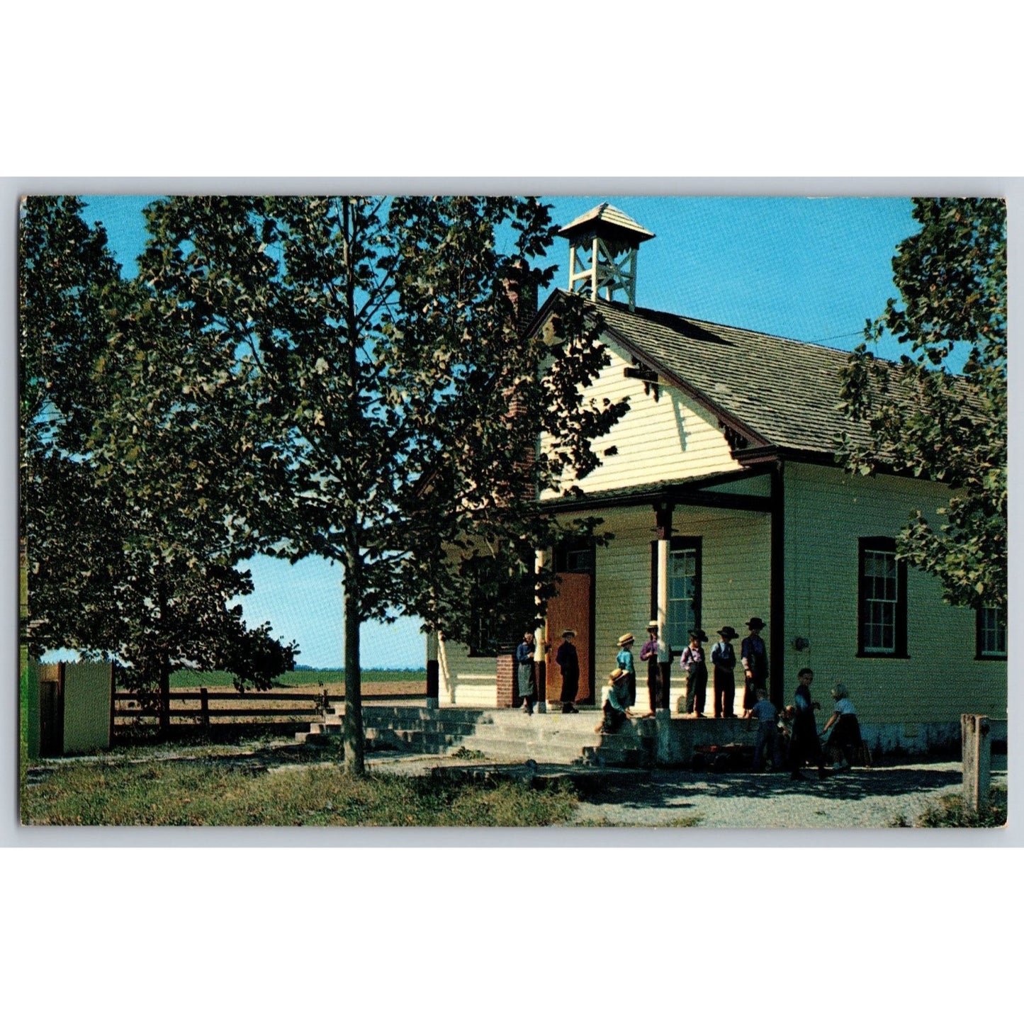 Ephrata PA Pennsylvania Amish One Room Schoolhouse Chrome Postcard Tomlin Art