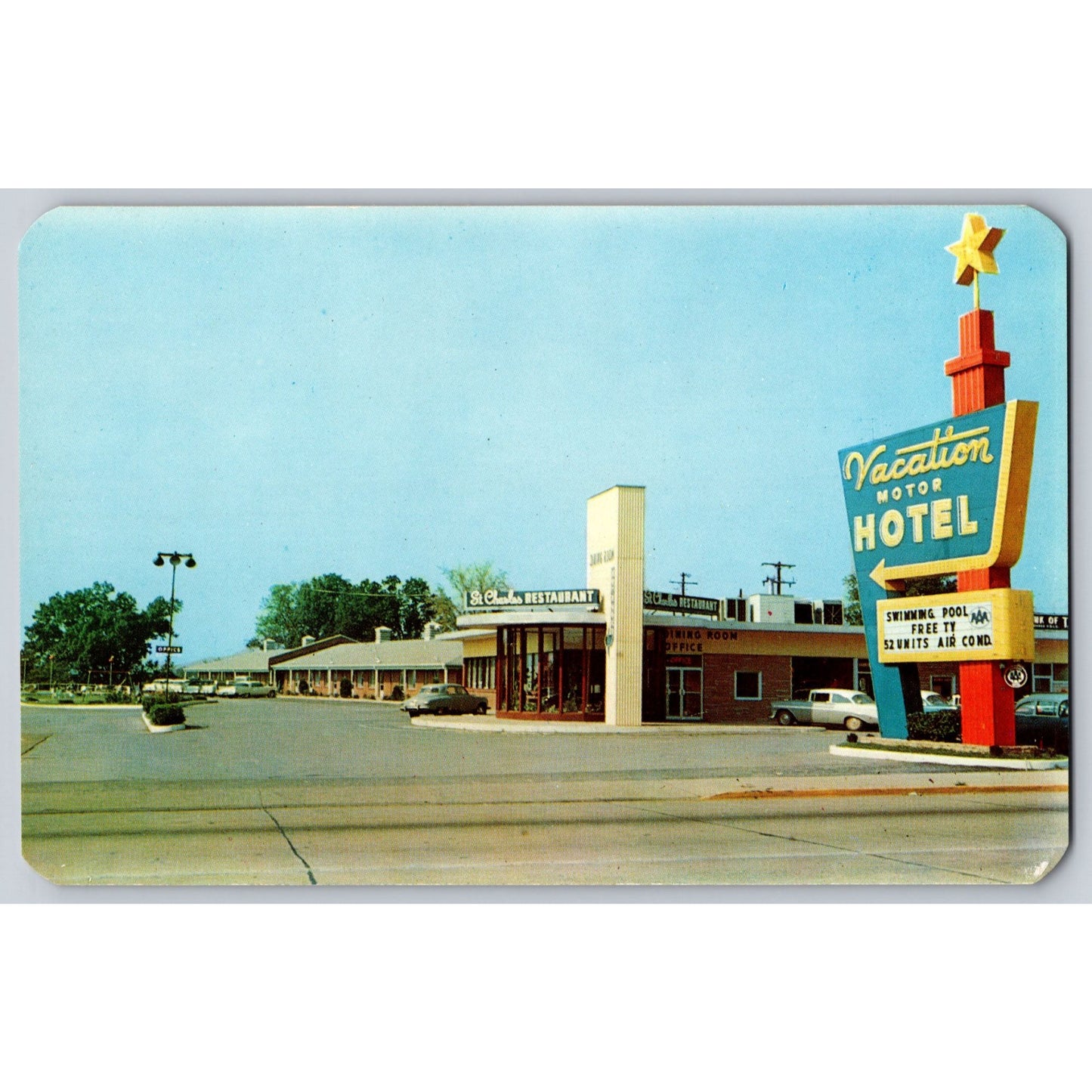 Clarksville TN Tennessee Vacation Motor Hotel 1960s Chrome Postcard Dexter Press