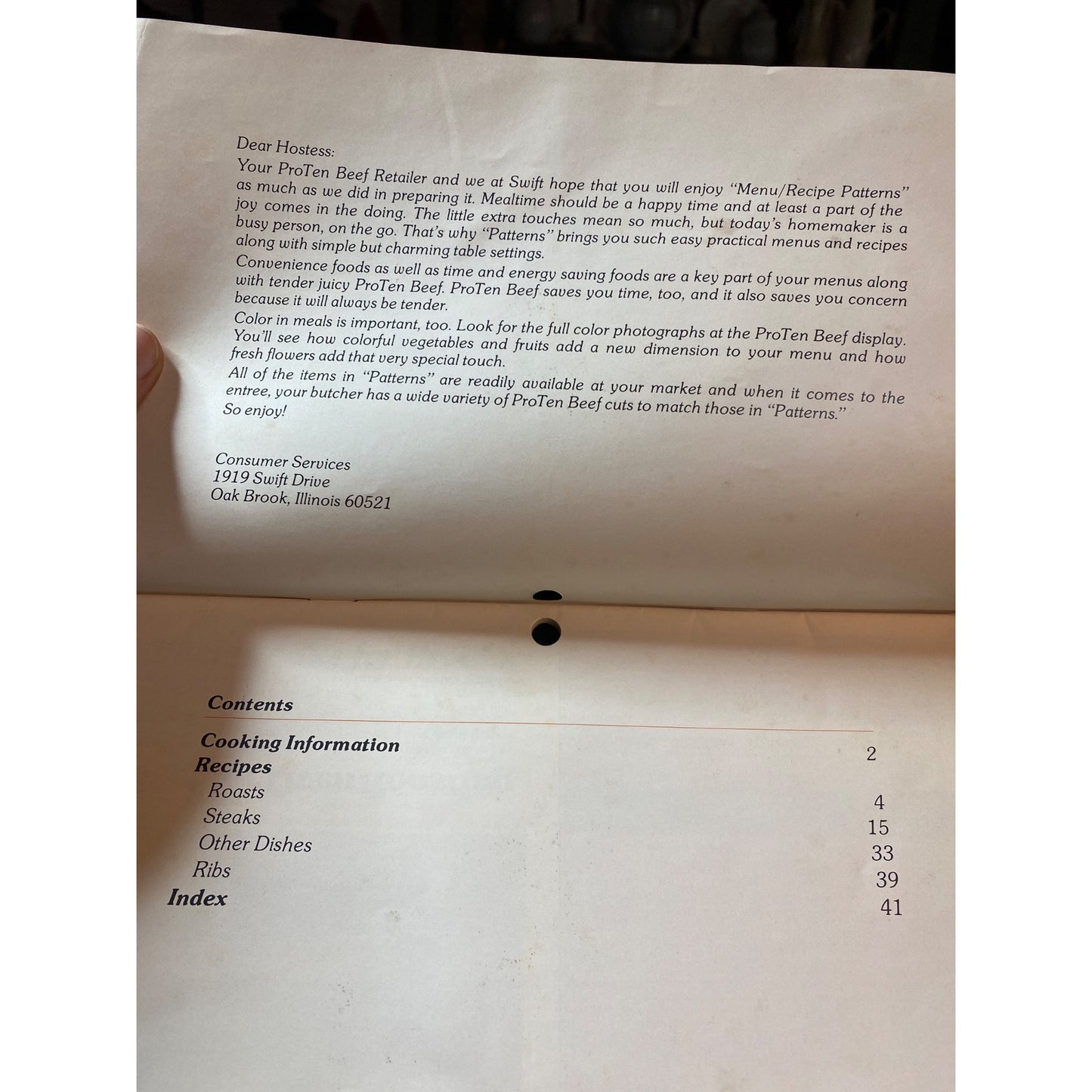 ProTen Beef Menu Recipes 1979 Swift Convenient Practical Menus Helpful Hints