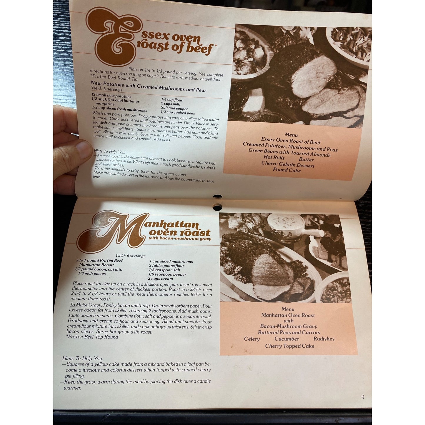 ProTen Beef Menu Recipes 1979 Swift Convenient Practical Menus Helpful Hints