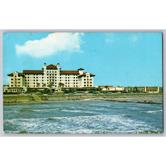 Galveston Island TX Texas Galvez Hotel Motel Chrome Postcard Used