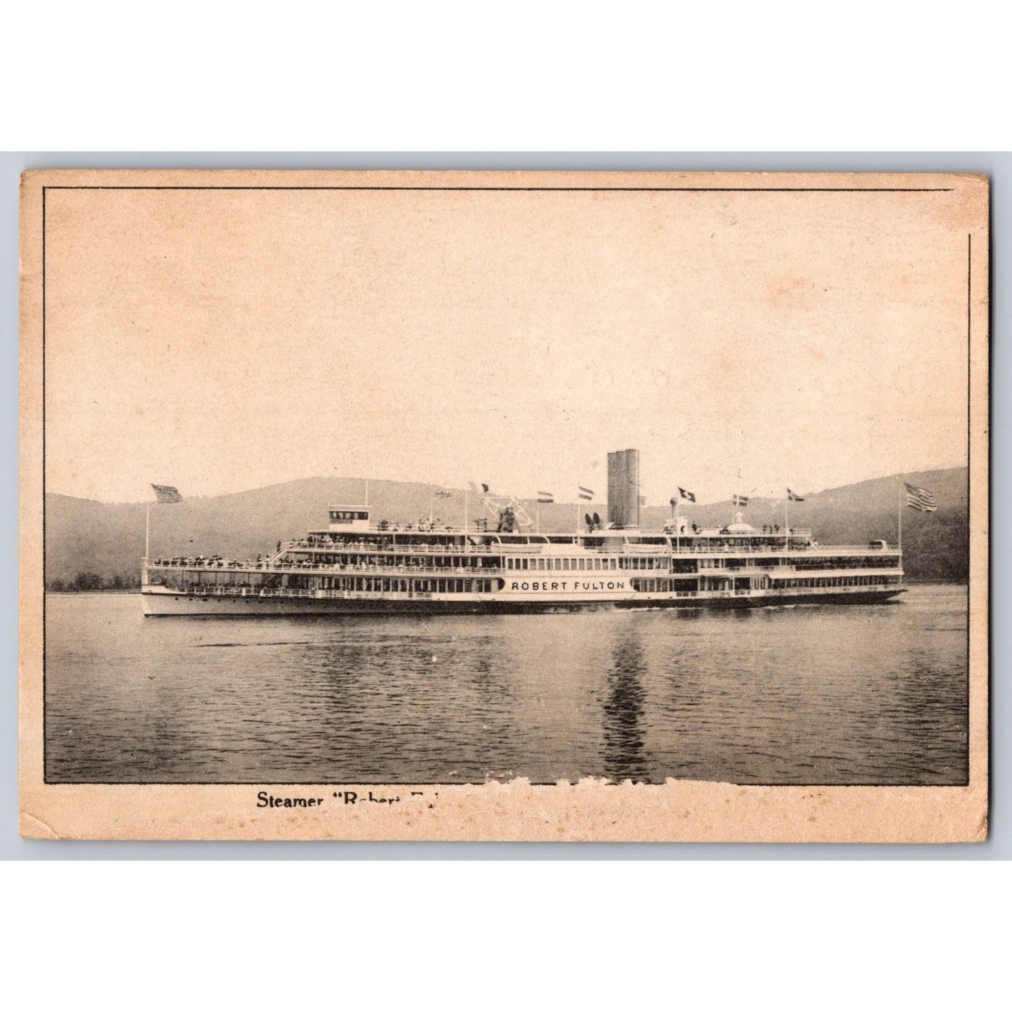 New York City NY Steamer Robert Fulton Early 1900s Divided Back Postcard Used