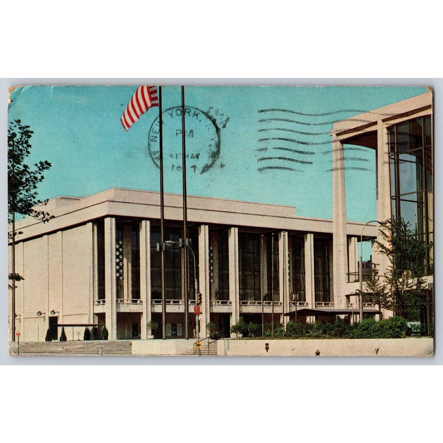 New York State NY Theatre Lincoln Center 1960s Chrome Postcard Used