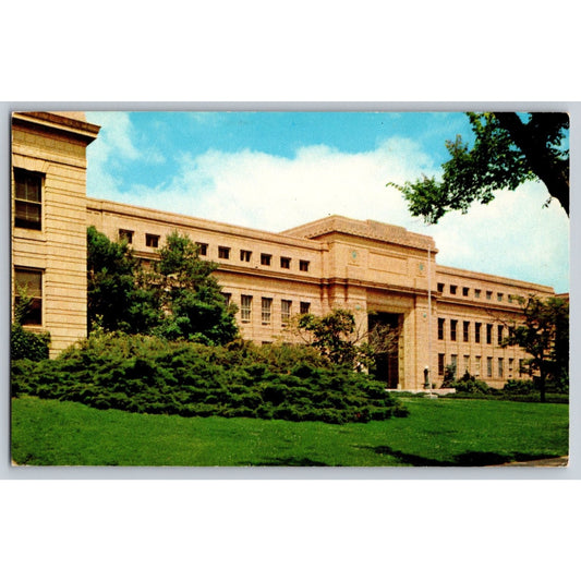 Lawrence KS Kansas University Strong Hall Engineering Chrome Postcard Unused