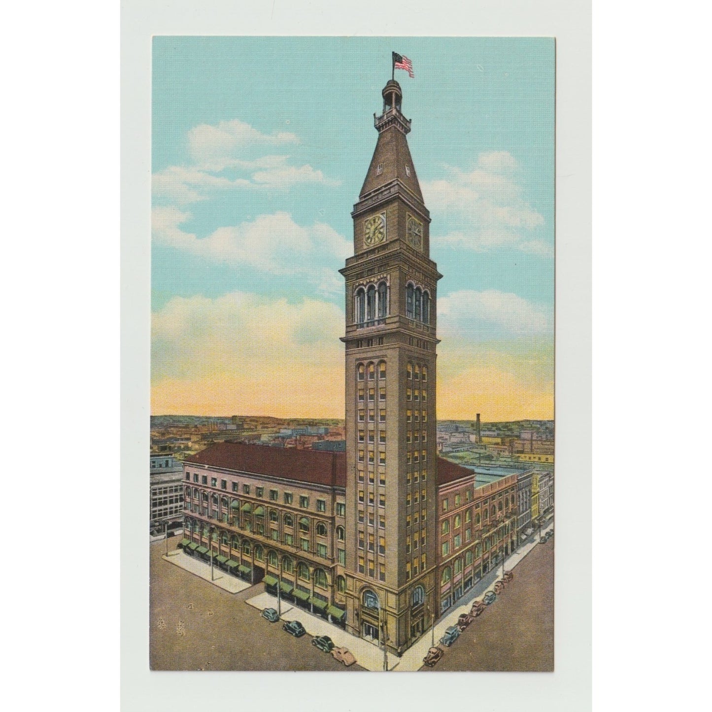 Denver CO Colorado Daniels & Fisher Tower 30-40s Divided Back Postcard Unused