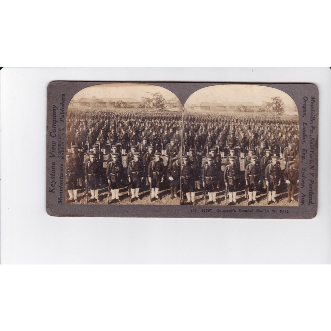 Germany's Dreaded Foe in the East Japan Stereoview Keystone View Co Early 1900s