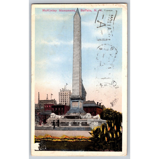 Buffalo NY New York McKinley Monument 1916 White Border Postcard Used