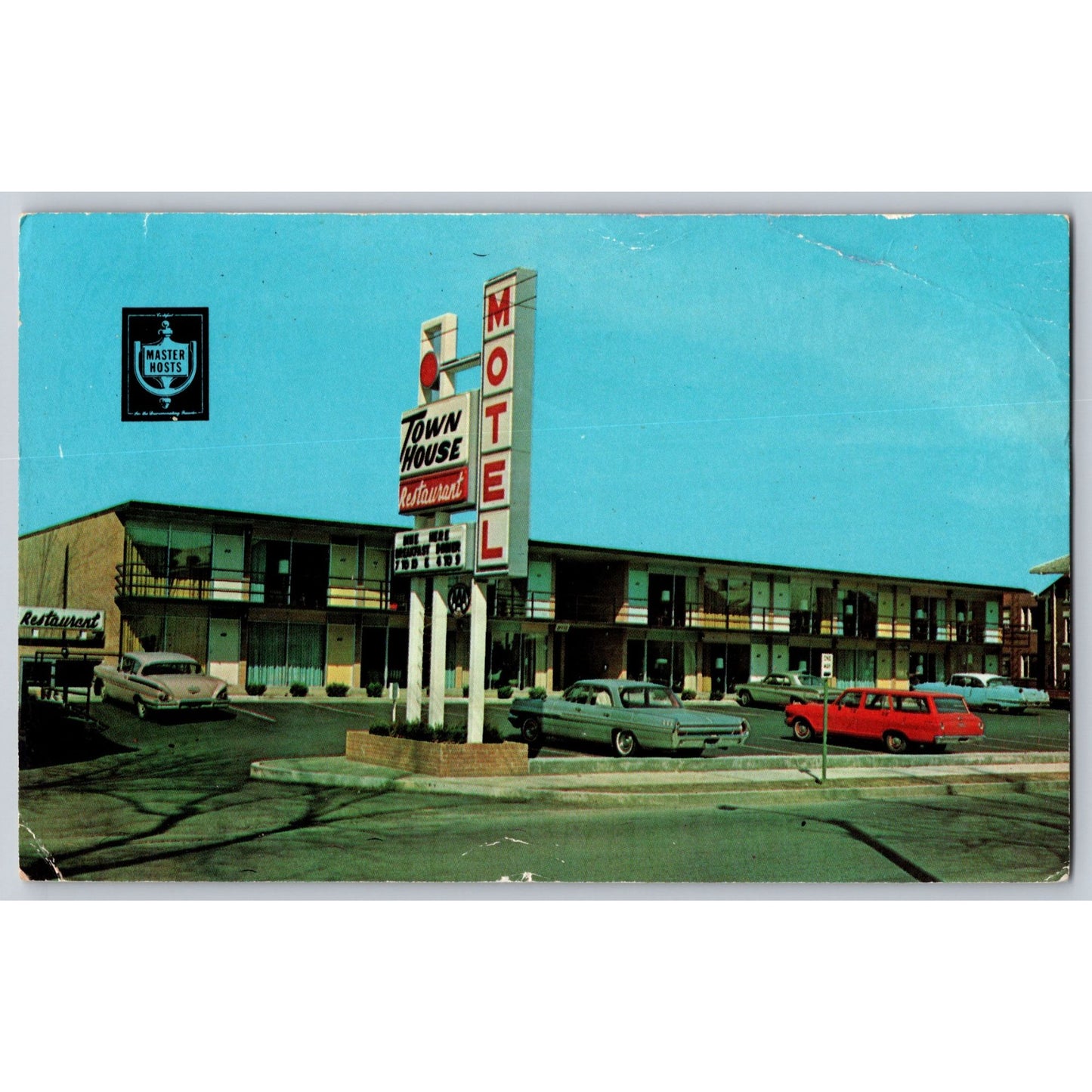Zanesville OH Ohio Town House Motel Old Cars 1970s Chrome Postcard Unused