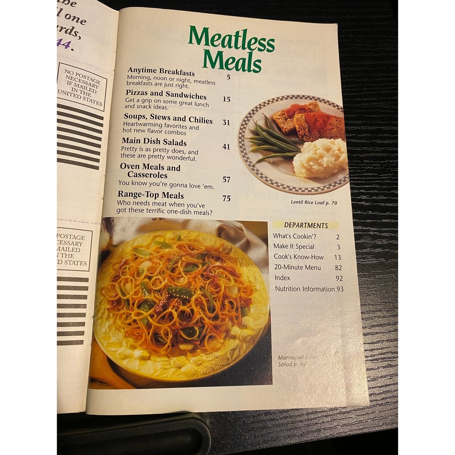 Pillsbury Classic Cookbook Booklet Meatless Meals 1996 March Edition Recipes
