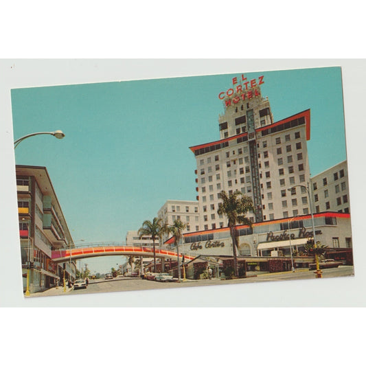 San Diego CA California El Cortez Motel 50s-60s Chrome Postcard Unused
