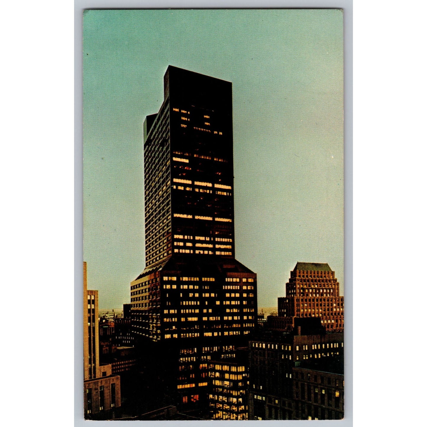 Boston MA Massachusetts First National Bank Building Chrome Postcard Bromley