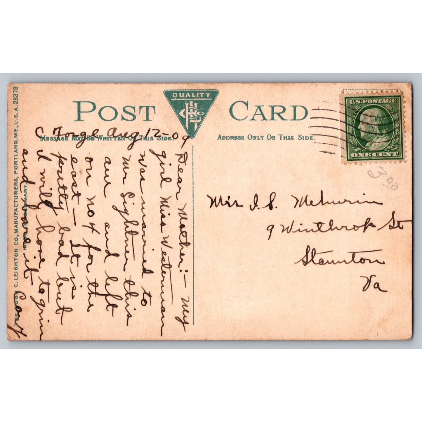 Backbone VA Virginia East Slope Moore's Railroad Tunnel 1909 Train Postcard