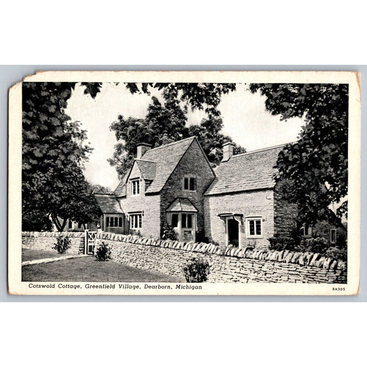 Dearborn MI Michigan Greenfield Village Cotswold Cottage White Border Postcard