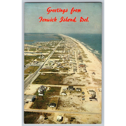 Fenwick Island DE Delaware Aerial View Chrome Postcard Unused Brueckmann