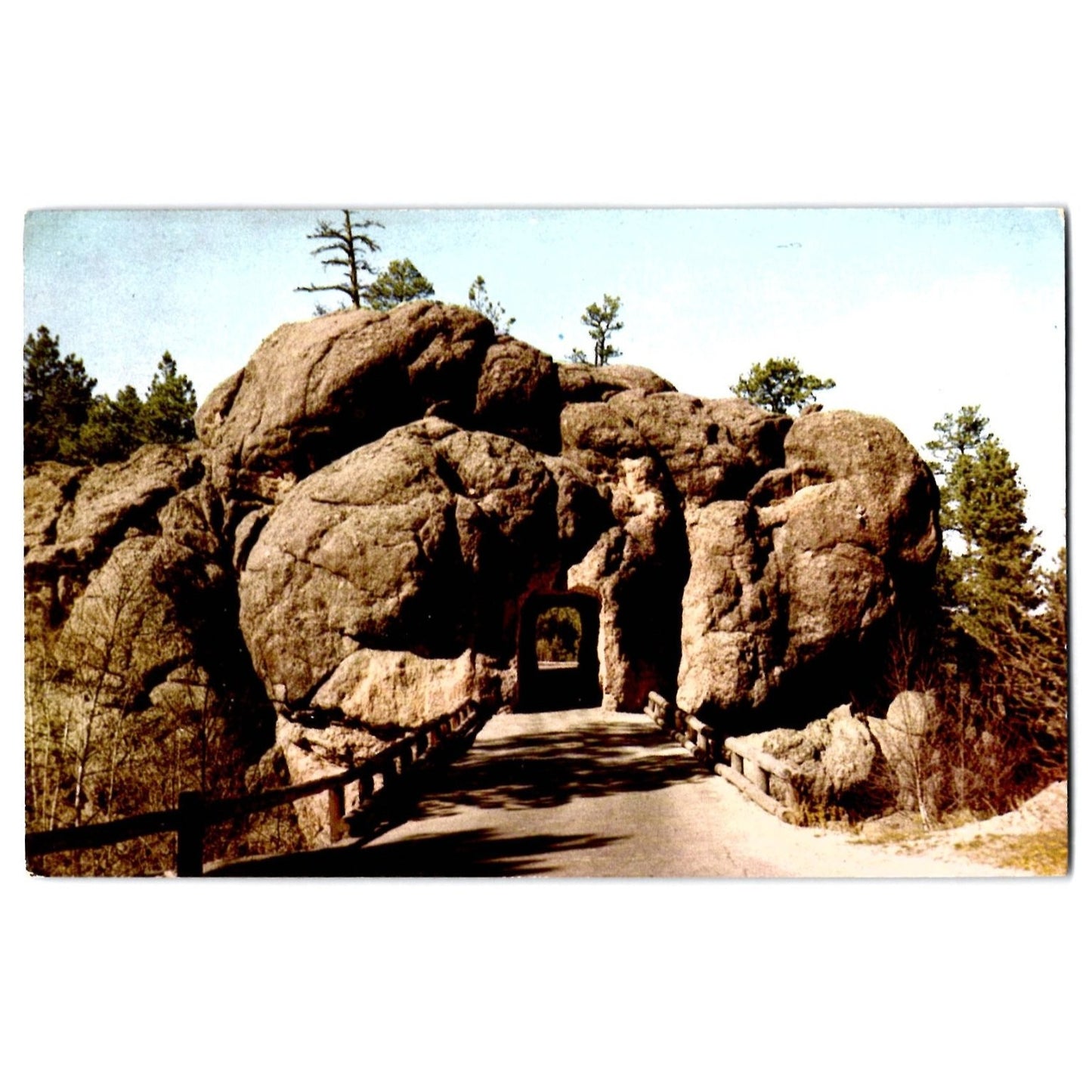 Black Hills SD South Dakota Tunnel on Iron Mt. Road Postcard