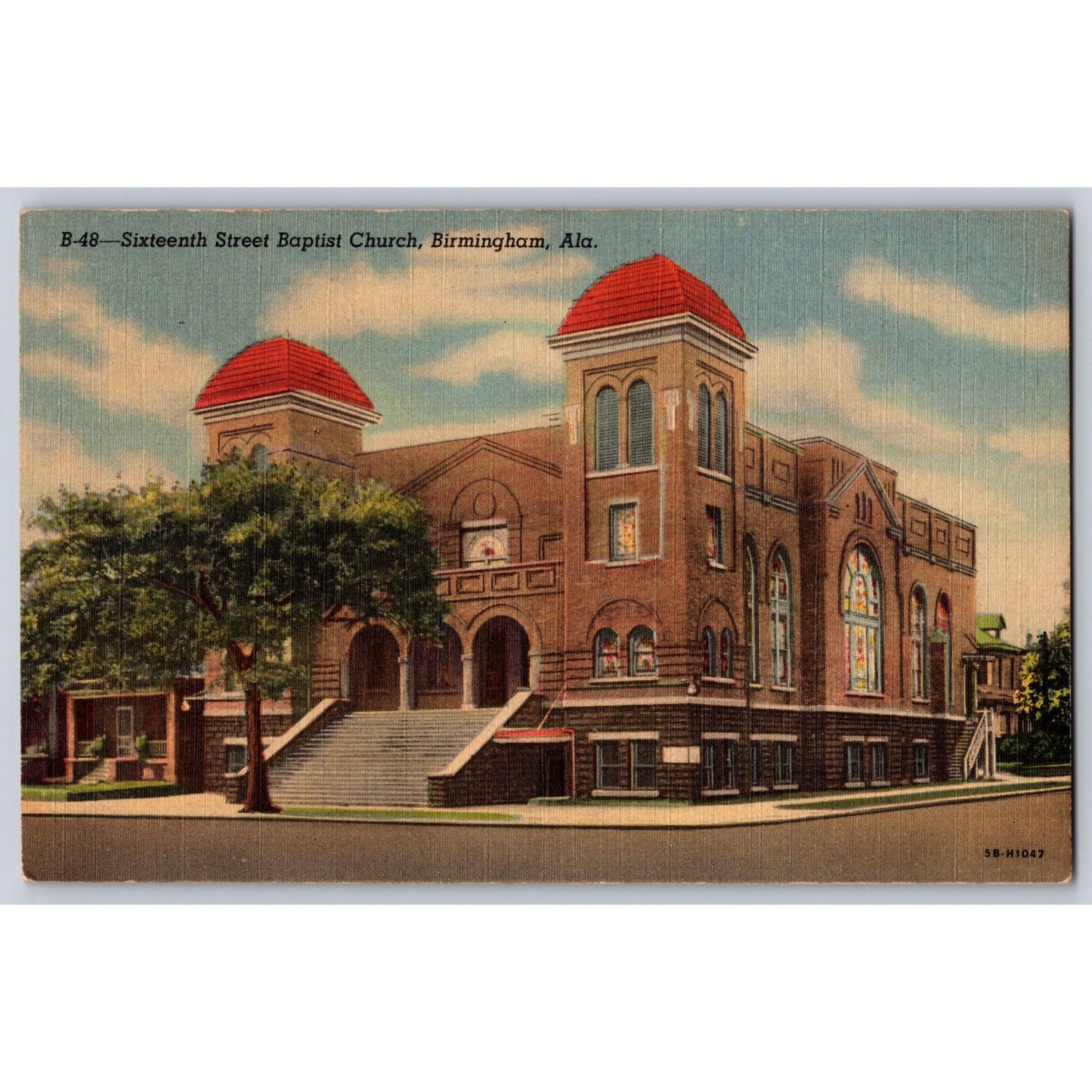 Birmingham AL Alabama Sixteenth Street Baptist Church Linen Postcard Unused